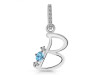 Blue Topaz & White Topaz Alphabet B Pendant BTZ-RDA-28.