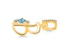 Blue Topaz & White Topaz Alphabet B Pendant BTZ-RDA-28.