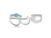 Blue Topaz & White Topaz Alphabet B Pendant BTZ-RDA-28.