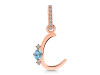 Blue Topaz & White Topaz Alphabet C Pendant BTZ-RDA-29.