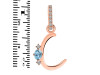 Blue Topaz & White Topaz Alphabet C Pendant BTZ-RDA-29.