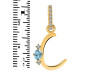 Blue Topaz & White Topaz Alphabet C Pendant BTZ-RDA-29.