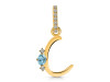 Blue Topaz & White Topaz Alphabet C Pendant BTZ-RDA-29.
