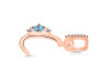 Blue Topaz & White Topaz Alphabet C Pendant BTZ-RDA-29.