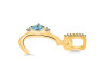Blue Topaz & White Topaz Alphabet C Pendant BTZ-RDA-29.