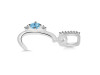 Blue Topaz & White Topaz Alphabet C Pendant BTZ-RDA-29.