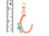 Blue Topaz & White Topaz Alphabet C Pendant BTZ-RDA-3.
