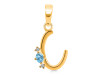 Blue Topaz & White Topaz Alphabet C Pendant BTZ-RDA-3.