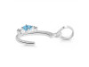 Blue Topaz & White Topaz Alphabet C Pendant BTZ-RDA-3.