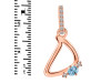Blue Topaz & White Topaz Alphabet D Pendant BTZ-RDA-30.