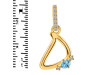 Blue Topaz & White Topaz Alphabet D Pendant BTZ-RDA-30.