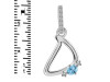 Blue Topaz & White Topaz Alphabet D Pendant BTZ-RDA-30.