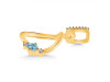 Blue Topaz & White Topaz Alphabet D Pendant BTZ-RDA-30.