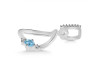 Blue Topaz & White Topaz Alphabet D Pendant BTZ-RDA-30.