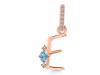 Blue Topaz & White Topaz Alphabet E Pendant BTZ-RDA-31.