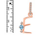 Blue Topaz & White Topaz Alphabet E Pendant BTZ-RDA-31.
