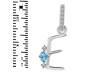 Blue Topaz & White Topaz Alphabet E Pendant BTZ-RDA-31.