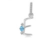 Blue Topaz & White Topaz Alphabet E Pendant BTZ-RDA-31.