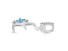 Blue Topaz & White Topaz Alphabet E Pendant BTZ-RDA-31.