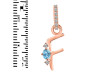 Blue Topaz & White Topaz Alphabet F Pendant BTZ-RDA-32.