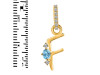 Blue Topaz & White Topaz Alphabet F Pendant BTZ-RDA-32.