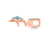 Blue Topaz & White Topaz Alphabet F Pendant BTZ-RDA-32.