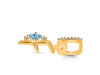Blue Topaz & White Topaz Alphabet F Pendant BTZ-RDA-32.