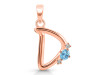 Blue Topaz & White Topaz Alphabet D Pendant BTZ-RDA-4.
