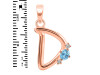 Blue Topaz & White Topaz Alphabet D Pendant BTZ-RDA-4.