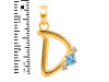 Blue Topaz & White Topaz Alphabet D Pendant BTZ-RDA-4.