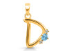 Blue Topaz & White Topaz Alphabet D Pendant BTZ-RDA-4.