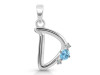 Blue Topaz & White Topaz Alphabet D Pendant BTZ-RDA-4.
