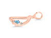 Blue Topaz & White Topaz Alphabet D Pendant BTZ-RDA-4.