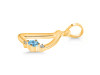 Blue Topaz & White Topaz Alphabet D Pendant BTZ-RDA-4.