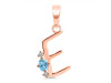 Blue Topaz & White Topaz Alphabet E Pendant BTZ-RDA-5.