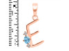 Blue Topaz & White Topaz Alphabet E Pendant BTZ-RDA-5.