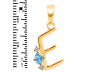 Blue Topaz & White Topaz Alphabet E Pendant BTZ-RDA-5.