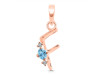 Blue Topaz & White Topaz Alphabet F Pendant BTZ-RDA-6.