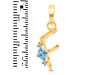 Blue Topaz & White Topaz Alphabet F Pendant BTZ-RDA-6.