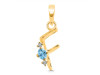 Blue Topaz & White Topaz Alphabet F Pendant BTZ-RDA-6.