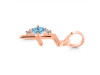 Blue Topaz & White Topaz Alphabet F Pendant BTZ-RDA-6.