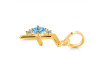 Blue Topaz & White Topaz Alphabet F Pendant BTZ-RDA-6.