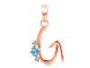 Blue Topaz & White Topaz Alphabet G Pendant BTZ-RDA-7.