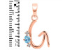 Blue Topaz & White Topaz Alphabet G Pendant BTZ-RDA-7.