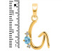 Blue Topaz & White Topaz Alphabet G Pendant BTZ-RDA-7.