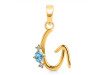 Blue Topaz & White Topaz Alphabet G Pendant BTZ-RDA-7.