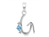Blue Topaz & White Topaz Alphabet G Pendant BTZ-RDA-7.