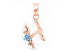 Blue Topaz & White Topaz Alphabet H Pendant BTZ-RDA-8.