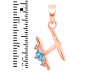 Blue Topaz & White Topaz Alphabet H Pendant BTZ-RDA-8.