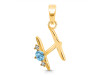 Blue Topaz & White Topaz Alphabet H Pendant BTZ-RDA-8.